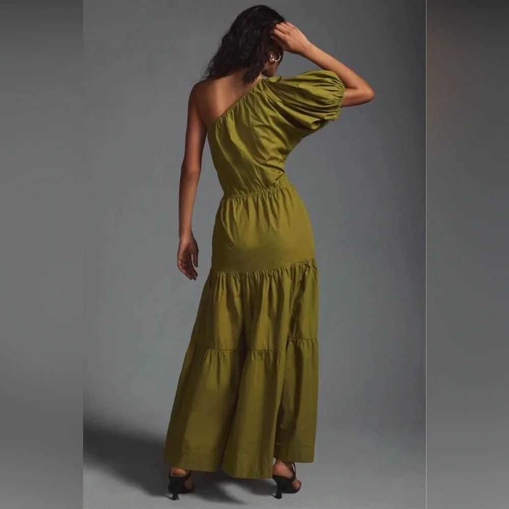S/W/F Tiered One-Shoulder Dress - Green SP - Picture 4 of 6